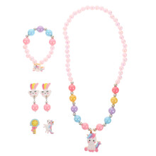 1Set Kids Schmuckset Unicorn Halskette Armband