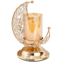 1Pc Ramadan Candlestick Moon Shaped Holder Desktop Ornament