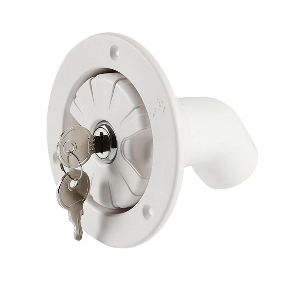 Fresh Water Tank Locking Inlet Filler Cap Motorhome Campervan Caravan White 771700660640