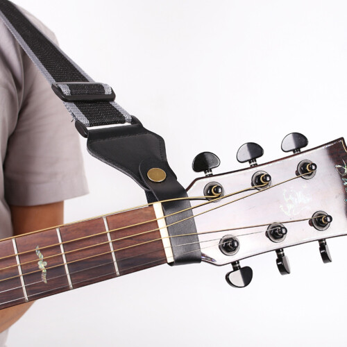 3Pcs Läder Gitarr Halsrem Med Säkerhetslås För Akustisk Elgitarr 2
