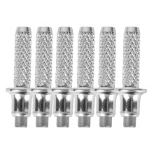6Pcs Alpenstock Tillbehör Utbytbar Kolstål Alpenstock (Silver)