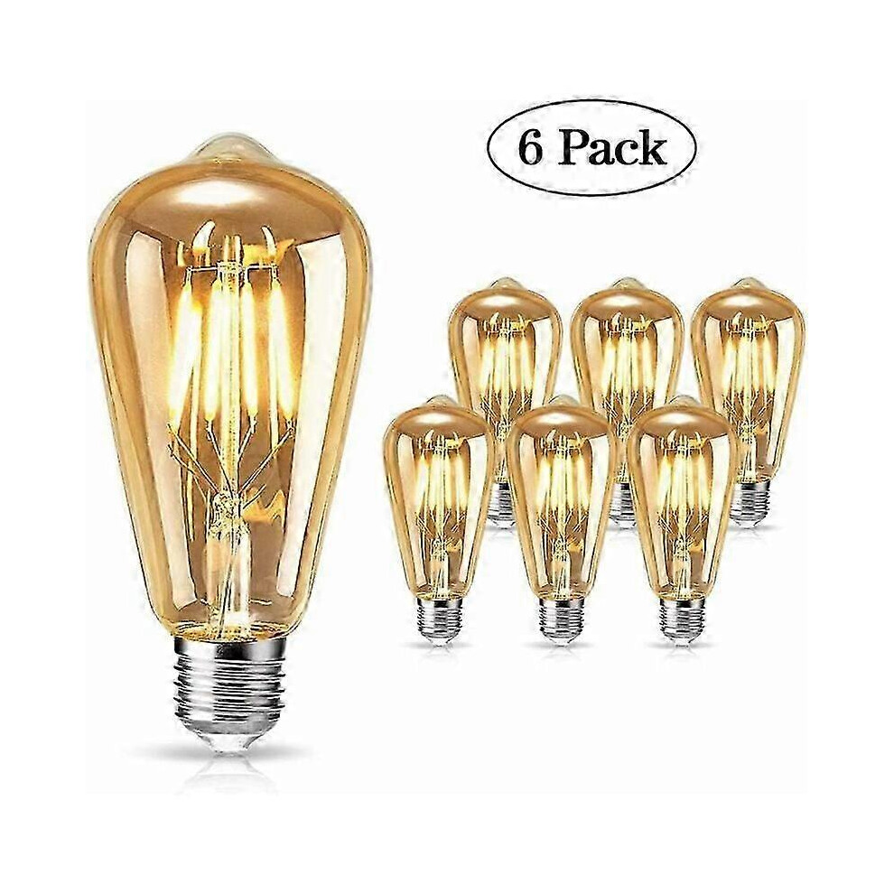 Kikidex (As Show, One Size) Vintage Edison Bulb, Led Edison Bulb E27 Warm 4W Antique Vintage Bulb Retro Bulb For Nostalgia And Retro Ing Szrh Light