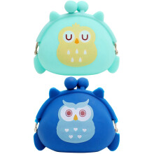 2Pcs Cute Silicone Coin Pouch Cartoon Owl Change Purse for Kids Women