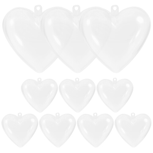 10Pcs Hjärtformade Fyllbara Plastbollar För Badbomb, Fest 1