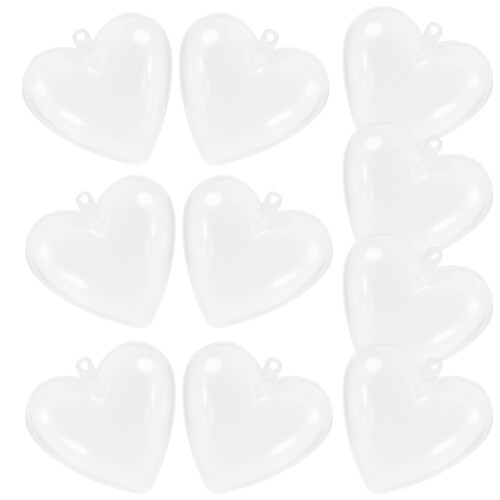10Pcs Hjärtformade Fyllbara Plastbollar För Badbomb, Fest 2