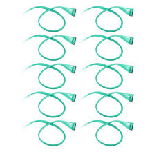 10 stuks gekleurde synthetische clip-in haarextensions (groen)
