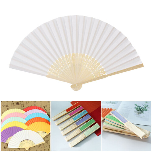 6Pcs Vikbar Handfläkt Tom Kinesisk Barnkalas Present Diy 1