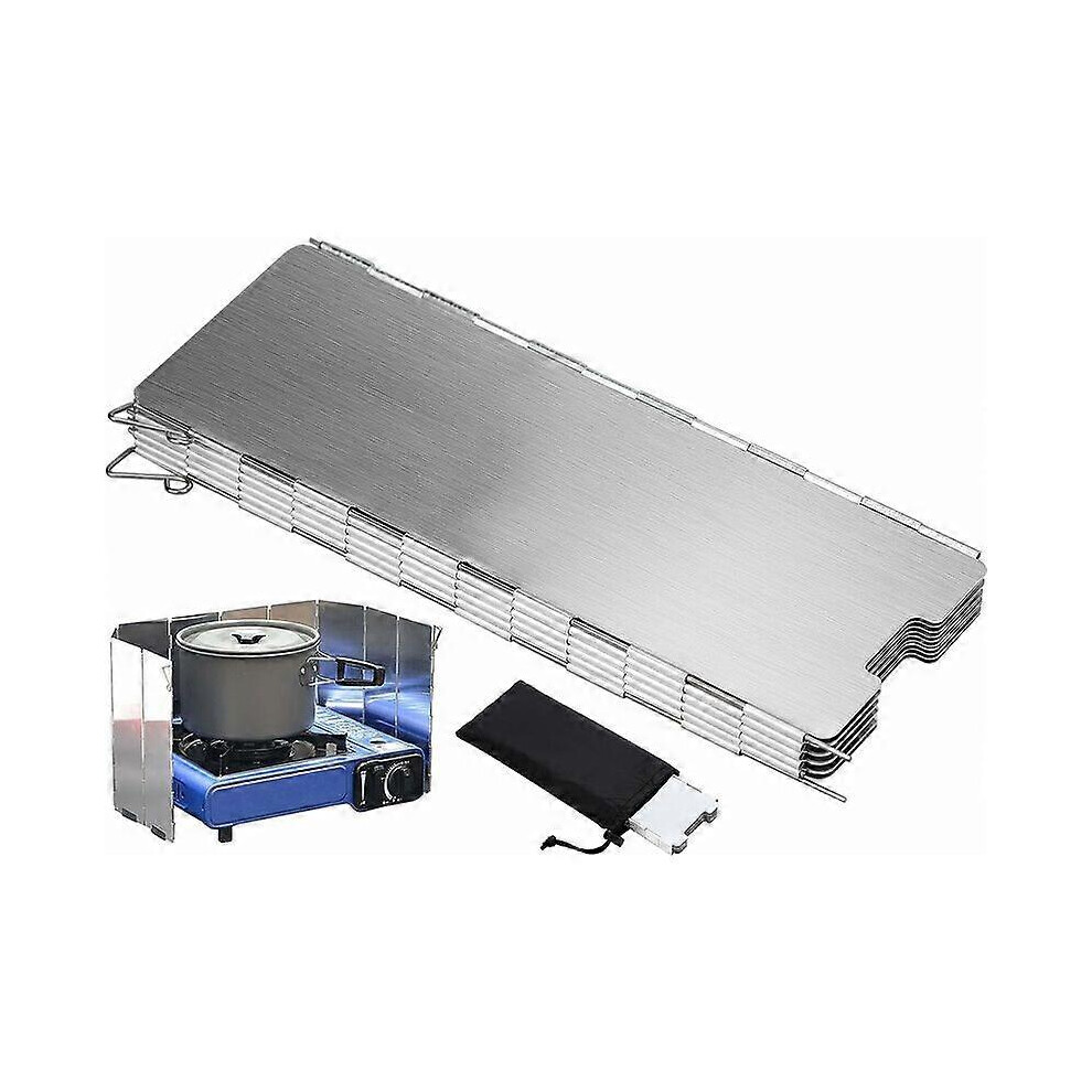 Kikidex (As Show, One Size) Aluminum Alloy Foldable Windscreen 10 Panels Camping Windscreen