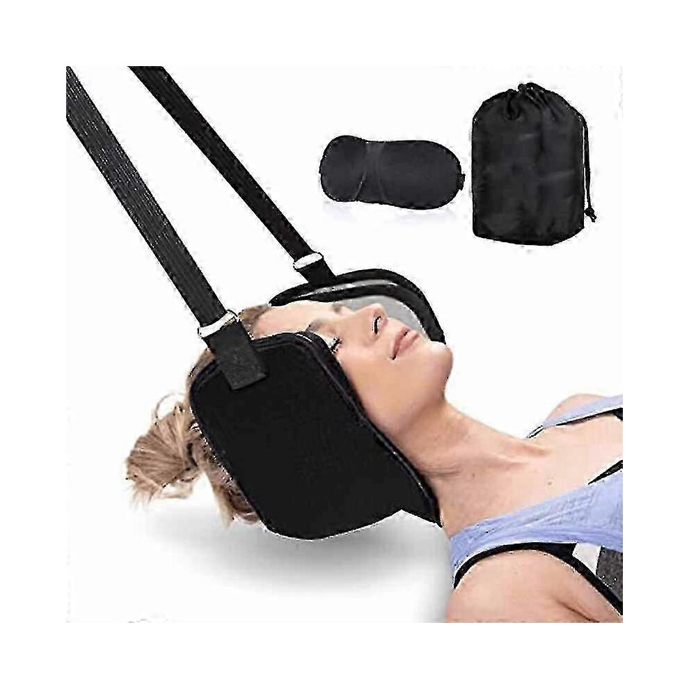 Kikidex (As Show, One Size) Portable Decompression Cervical Traction Device For Neck Shoulder Pain Relief Black