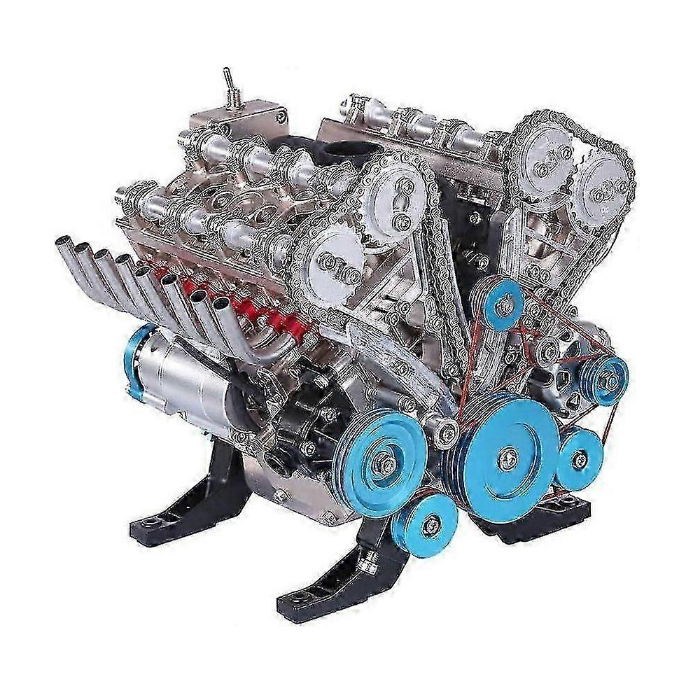 Kikidex (As Show, One Size) Metal Combustion Engine Construction Kit, 1:3 V8 8 Cylinder Car Engine Model Making For Technology Enthusiasts From Teenagers