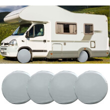 (As show, One size) Set of 4 Tire Covers, Universal Waterproof Wheel Protector Covers for Caravan, Trailer, Motorhome, Car, Truck (27-29 Inch)