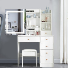 Vanity Desk Dressing Table with LED Lighted Mirror