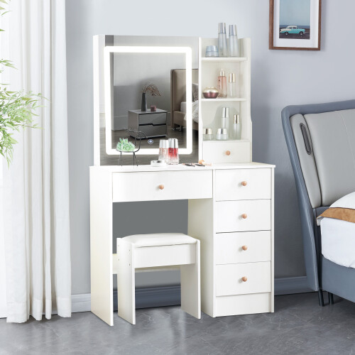 Vanity Desk Dressing Table with LED Lighted Mirror 1