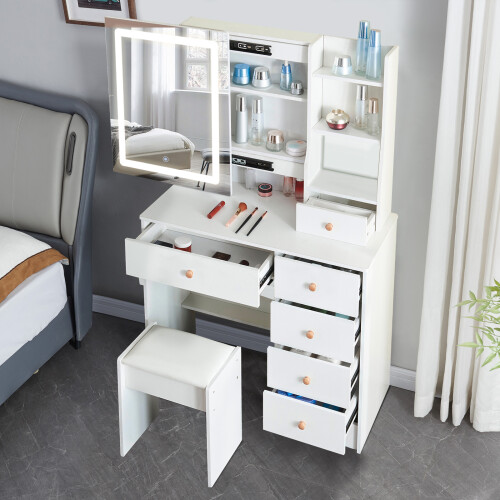 Vanity Desk Dressing Table with LED Lighted Mirror 2