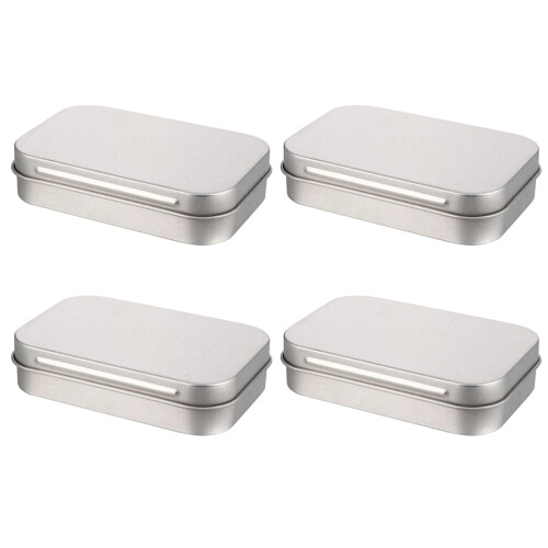 4Stk Kleine Blechdose Mit Deckel USB Stift Lagerungsbox