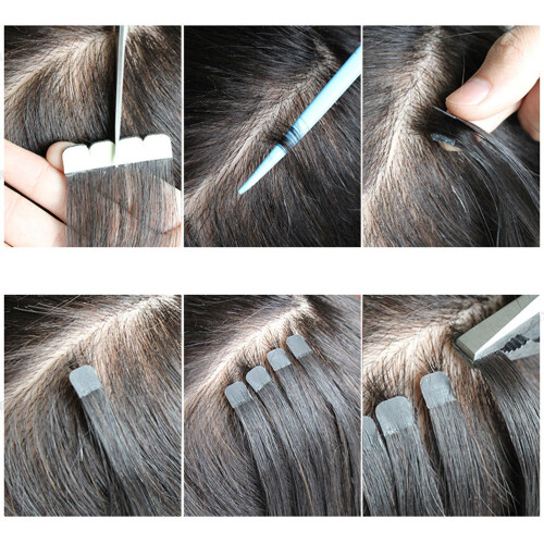 Human Hair Extensions Schwarz Echthaar Für Volumen 1