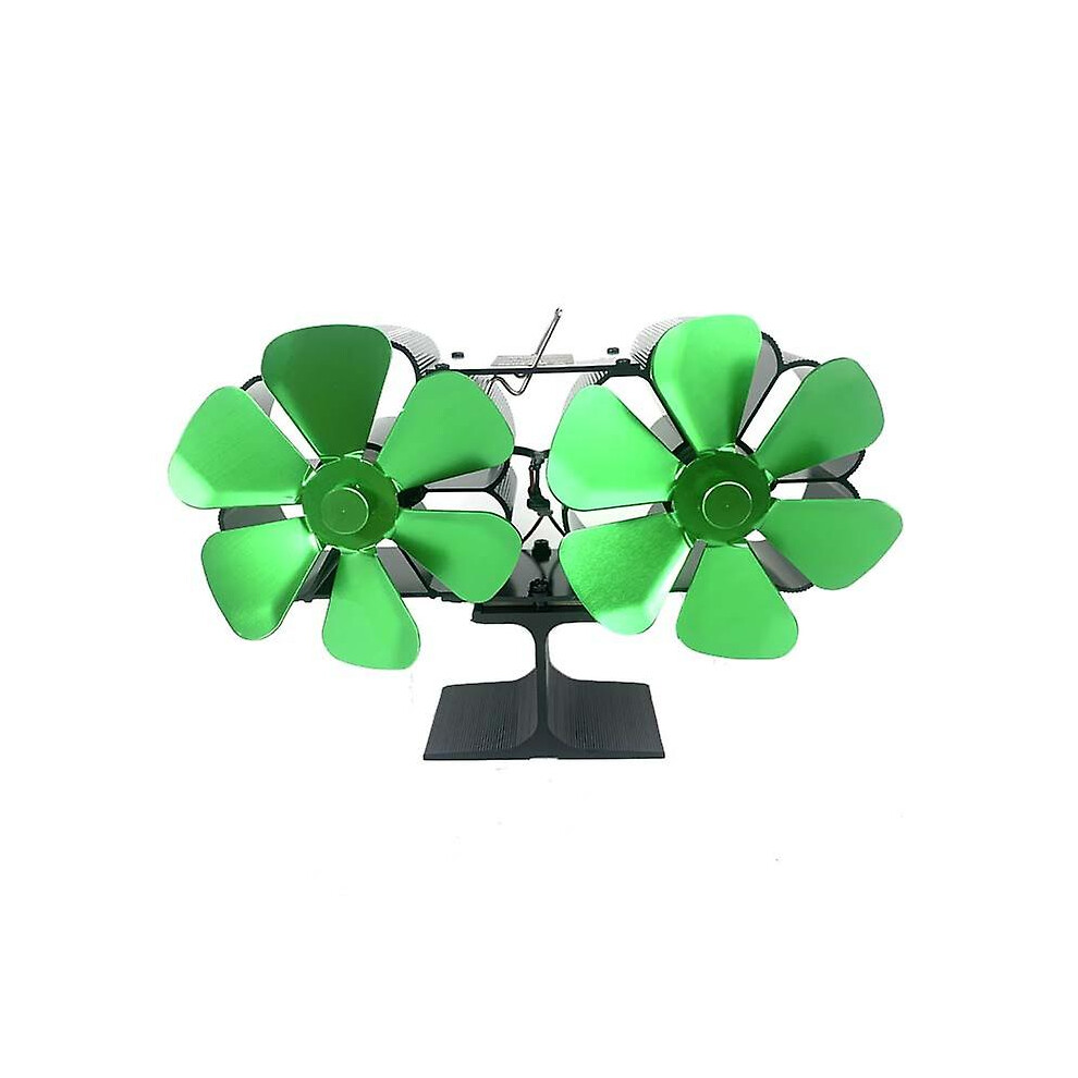 Kikidex (As Show, One Size) Fireplace Fan, Wood Thermal Fan, Quiet Design, Suitable For Ecological Heat Circulation At Home - Green