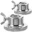 2St 2,5 Cm Dubbellås Hållare Gjutjärn För (Silver) 9