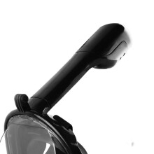 Full Face Snorkel Cover Black L XL Anti-Fog 180 View Foldable Detachable Breath Tube