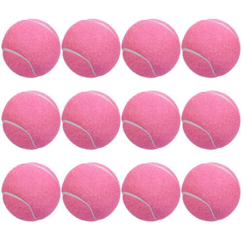 12 Pack Tennis Balls, 63mm, Rubber, Multiple Colors for Practice 2