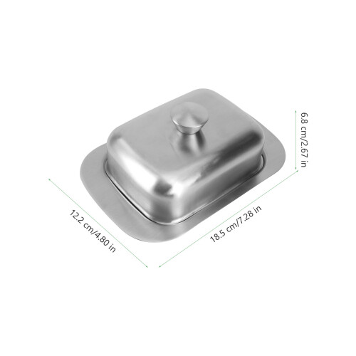 1 St Styrenfri Smörbricka Enkel Nötfett Förvaringsbricka (Silver) 1