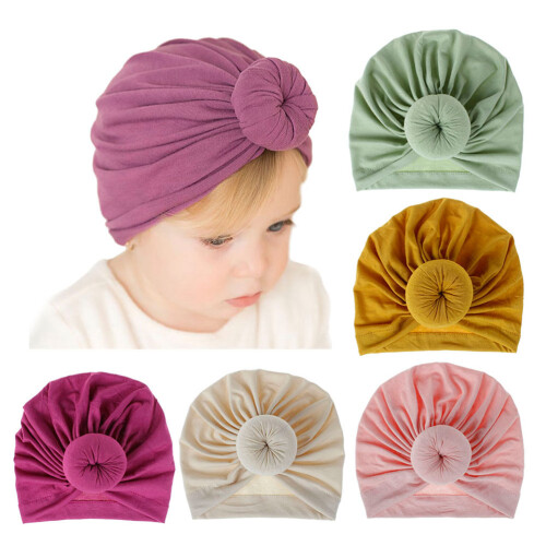Stickad Bomullshatt För Munkformad Snoddmössa (Beige) 2