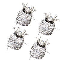 4 Delar Kronformade Bildäckstäcker Diamantdesign Ljusreflekterande Vit