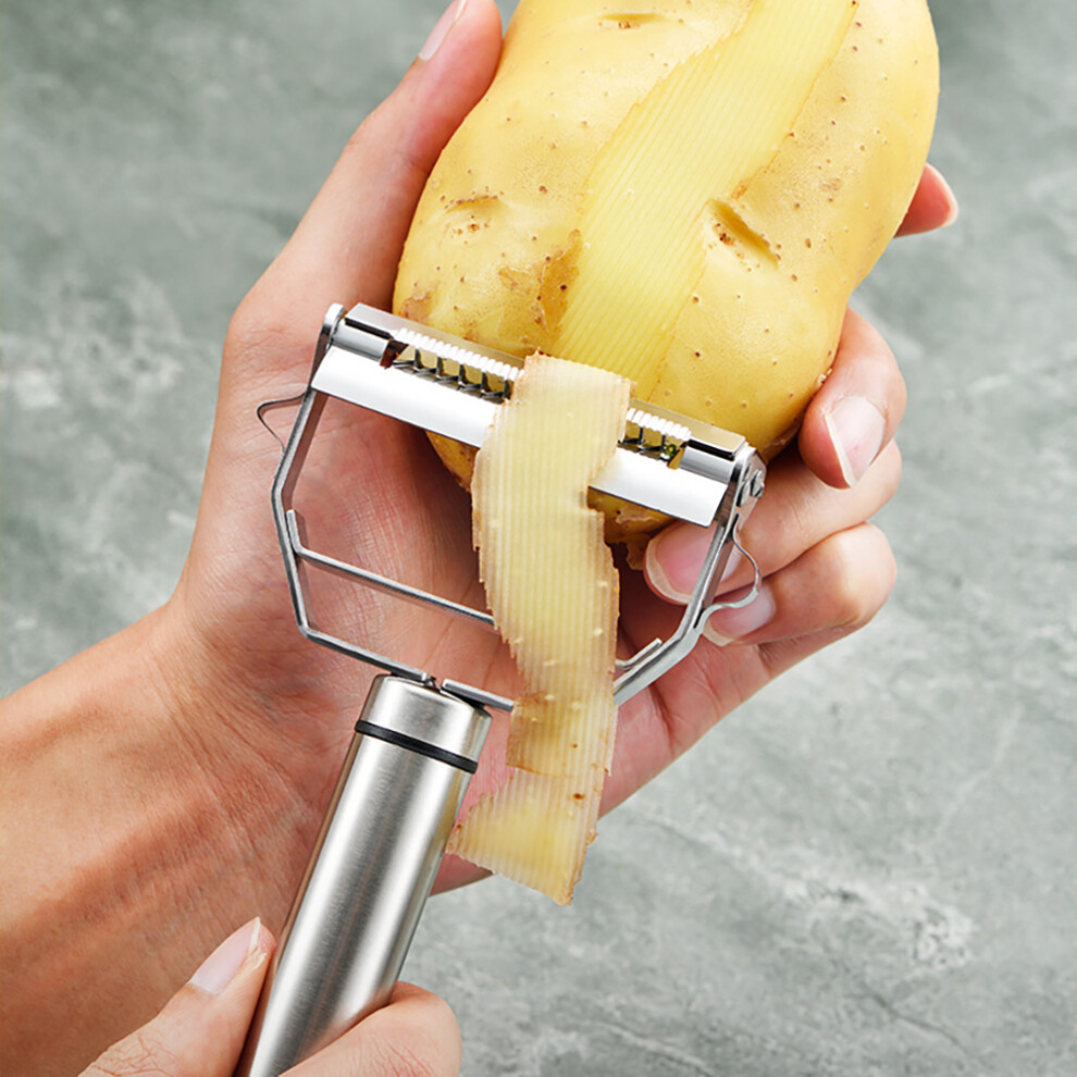 Elegant Stainless Steel Peeler Grater with Brush for Vegetables & Fruit Prep-image-OPC-PMJ2H25-NEW