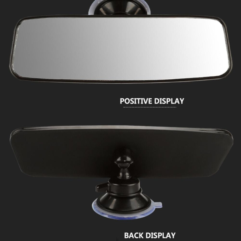Large Universal Rear View Mirror With Easy Mount Suction Cup Black 8161356685784