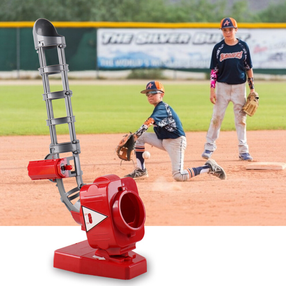 2-In-1 Pitching Machine For Baseball & Tennis: Birthday Gift For Kids Red 7621356685661