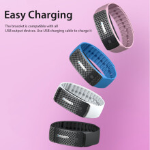 Ultraschall-Mückenabwehr-Armband 80mAh, 5V/0,5A, 34Hz-70KHz, Schwarz, Weiß, Blau, Pink