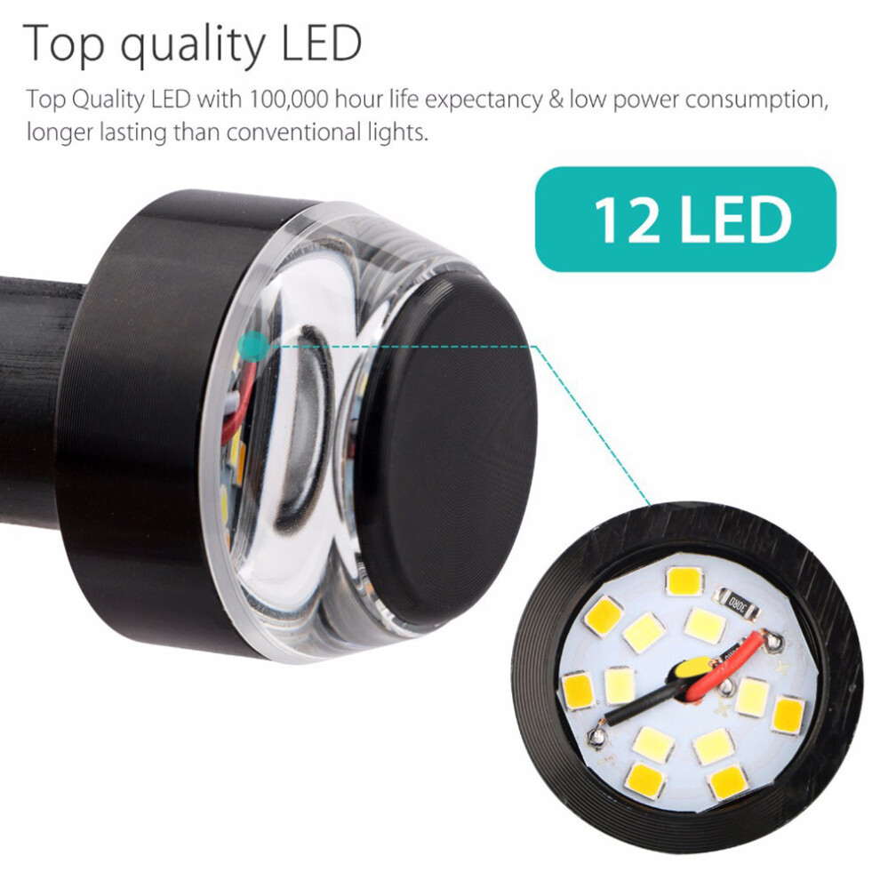 2Pcs Motorcycle Led Turn Signal S For Handlebar & Bar End Grip Indicators Light 4991356686733