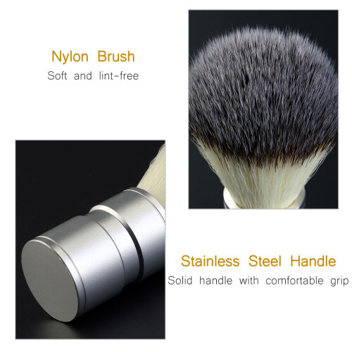 De Rasage Brosse Blaireau Bol Mug Double Couche Acier 2