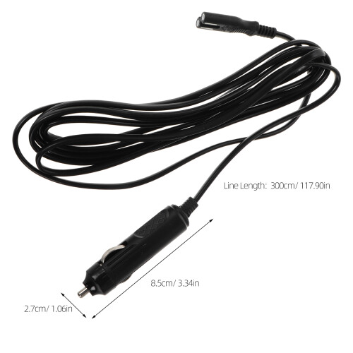 Portable Black Car Fridge Power Cord Replacement Cable 12V Adapter 1