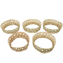 5St Bambusflätade Hattar Med Ringar Handflätade Hattaccessoarer