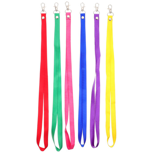 6Stk Robuste Nylon Ausweishalter Lanyards in Mischfarbe