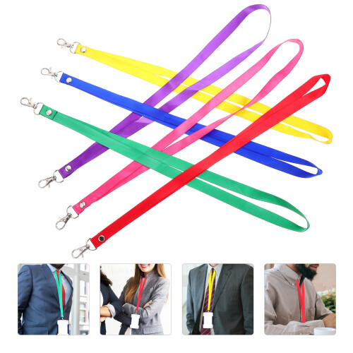 6Stk Robuste Nylon Ausweishalter Lanyards in Mischfarbe 2