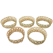 5St Bambusflätade Hattar Med Ringar Handflätade Hattaccessoarer