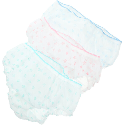 7Pcs Gravid Disposable Underkläder Andningsförmiga -Vävda Storlek L