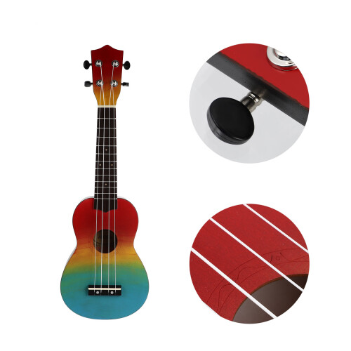 1 Set 21 Regnbåge Ukulele För Nybörjare Akustisk Instrument 1