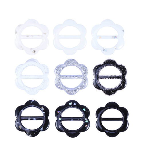 9Pcs Blomformade T-shirt Spännen Diameter 3 Cm 1