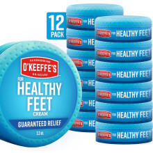 O'Keeffe's for Healthy Feet Foot Cream | Extremely Cracked, Dry Feet, Repairing Skincare, Instantly Boosts - 3.2 oz Jar (12 Pack)