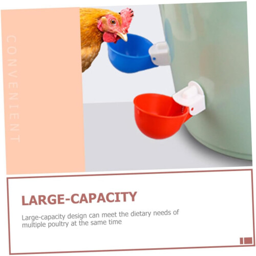 Automatic Drinking Fountain Plastic Waterer 5 Pack Replaceable Cups For Chickens, Pigeons, Birds 2