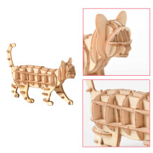 3D-Holz-Katzenpuzzle-Set – DIY Tierholz-Kunstdekoration 29,7x21cm
