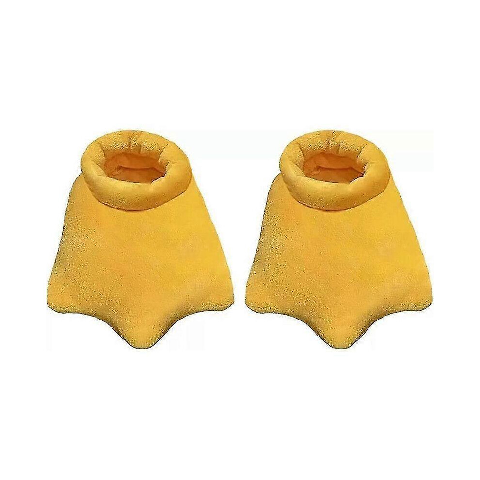 Kikidex (40-45, Yellow) Cartoon Duck Feet House Slippers Cute Fluffy Claw Paw Indoor Shoes