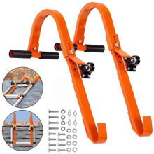 2PCS Extension Ladder Roof Hook w/Wheel Adapter Ladder Stabilizer Climb