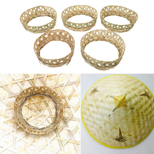 5St Bambusflätade Hattar Handflätade Hattaccessoarer 2