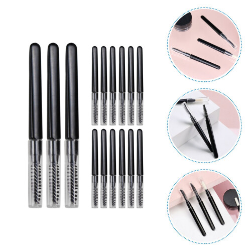 20Pcs Ögonbrynspenslar Med Lock, Bärbar Franspensel 2