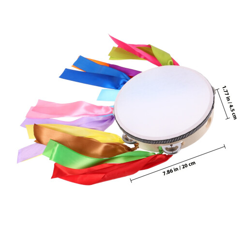 Hand Drum Tambourine With Ribbons For Stage Performance 1