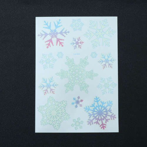 3Pcs Assorted Christmas Snowflakes Temporary Luminous Sticker Sheets 2